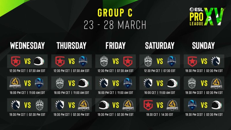 EPL Season 15 Group C Schedule