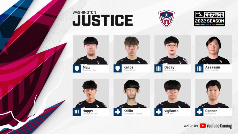 Justice OWL 2022 Roster