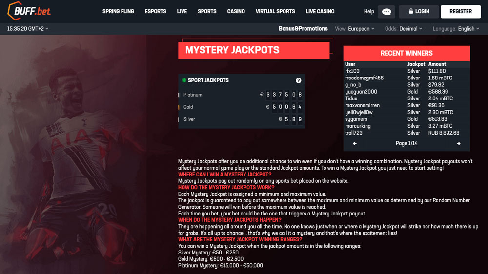 Mystery Jackpots Sports and Esports
